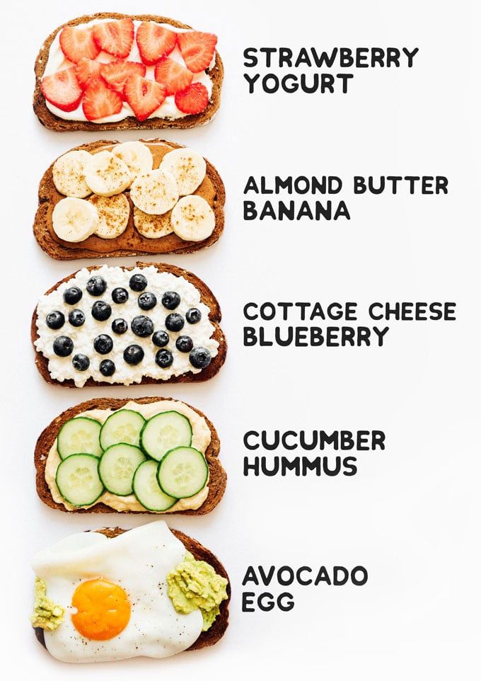 5 Healthy Toast Topping Ideas (vegetarian, high protein)