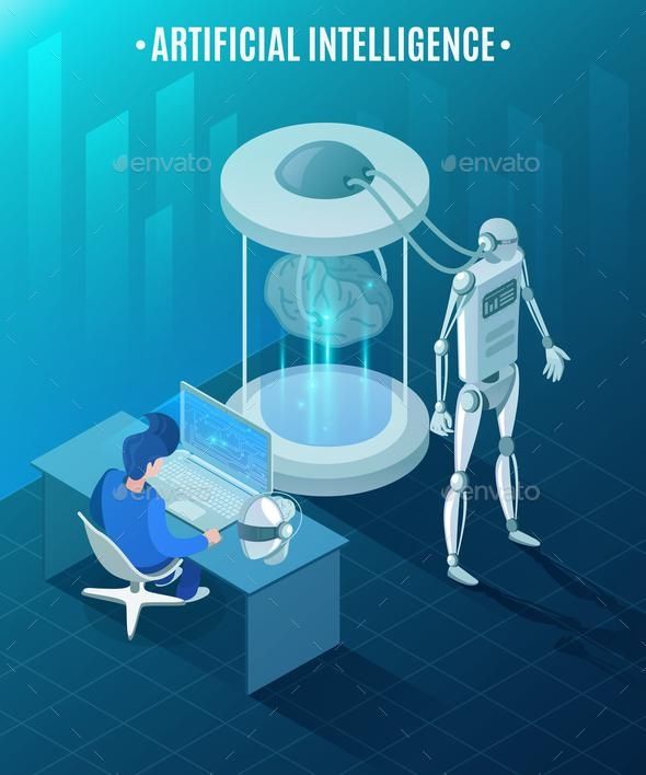 Artificial Intelligence Isometric Illustration