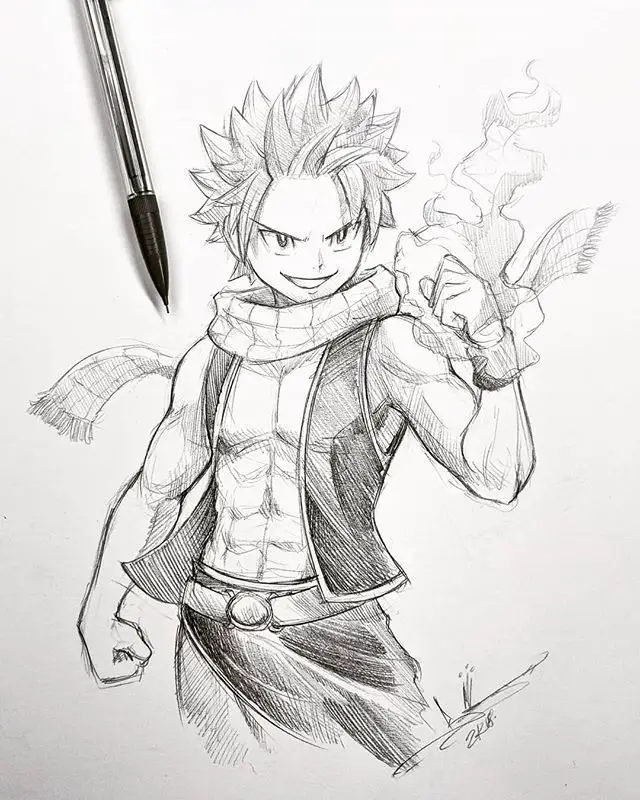 Birdy C. //            90s kid on Instagram: “Here's a #Natsu drawing from today. Should I draw more #Fairytail?  Just playin', shouldn't even be a question.. Note to self: after all…”