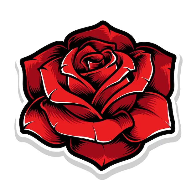 Free vector red rose flower