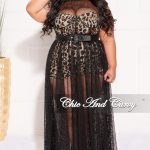 Final Sale Plus Size 2pc Black Net Dress with Animal Print Romper - S 2/4