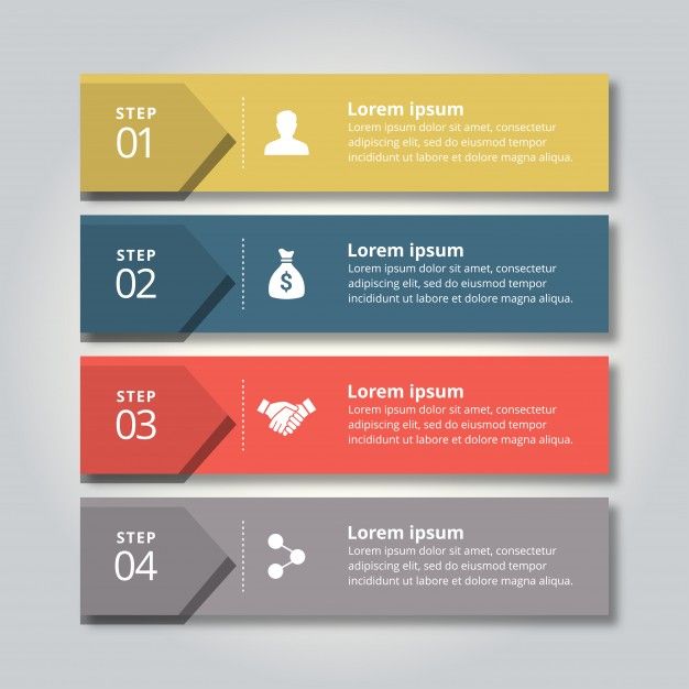 Free Vector | Colorful infographic banners with steps