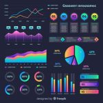 Free Vector | Flat gradient infographic with stats