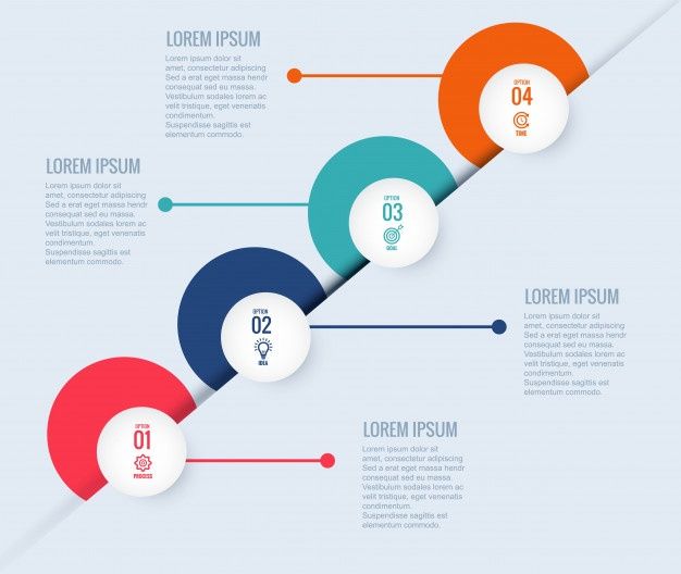 Free Vector | Infographic design template creative circle concept with four steps
