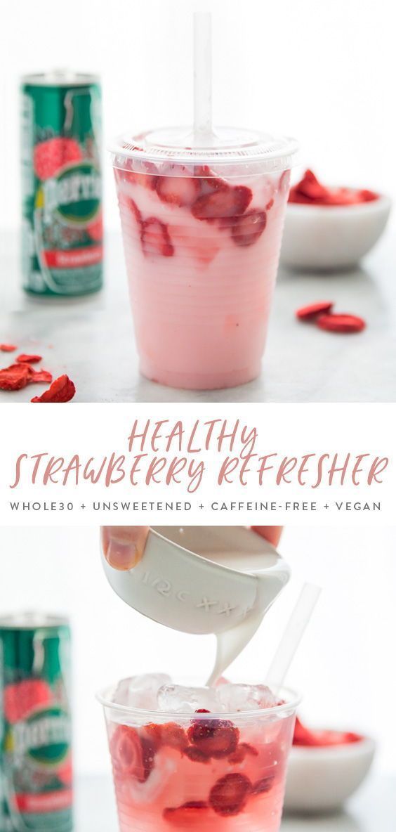 Healthy Pink Drink Strawberry Refresher (Whole30, Caffeine-Free, Vegan)