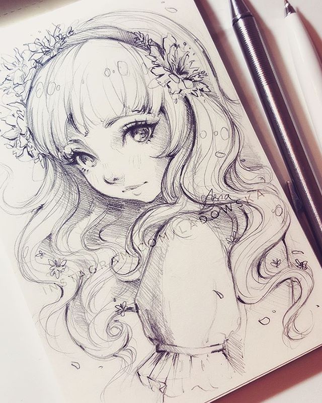 MissVr on Instagram: “regram @ladowska A gift drawing to thank someone who was kind to me ♡ Hope it arrived safely as I posted it long ago 😊  #sketcheveryday…”