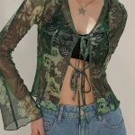 Paisley Green Cardi Mesh Peplum Top.