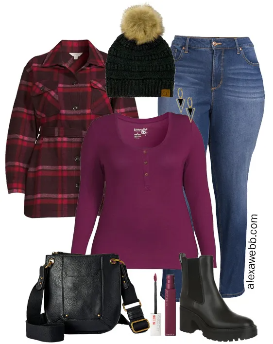 Plus Size Cozy Fall Outfit with Walmart
