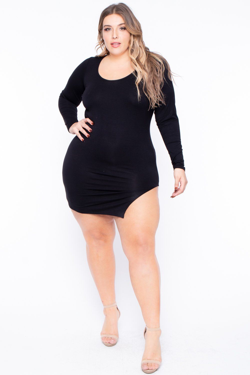Plus Size Denelle Mini Dress - Black - 1X / Black