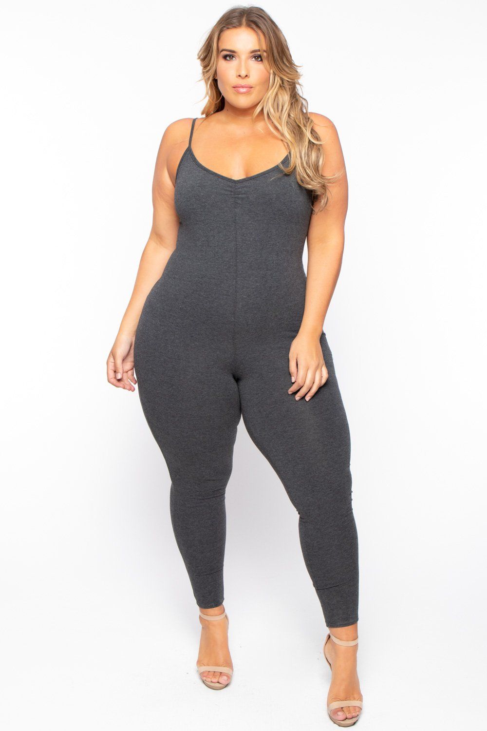 Plus Size Essential Catsuit - Charcoal - 4X / Charcoal
