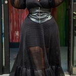 Plus Size See-through Mesh Maxi Dress - Black / XL/12-14