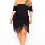 Plus Size Senorita Fringe Dress - Black