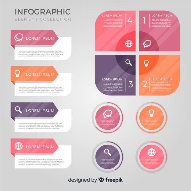 Premium Vector | Flat infographic element collection