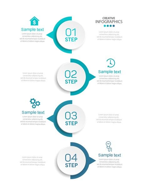 Premium Vector | Modern   infographic template with 4 steps for business