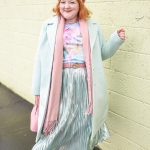 Style Remix: Pleated Skirt Styled 3 Ways. Featuring plus size Christmas holiday outfits featuring a metallic pleated midi skirt from brand Ulla Popken.