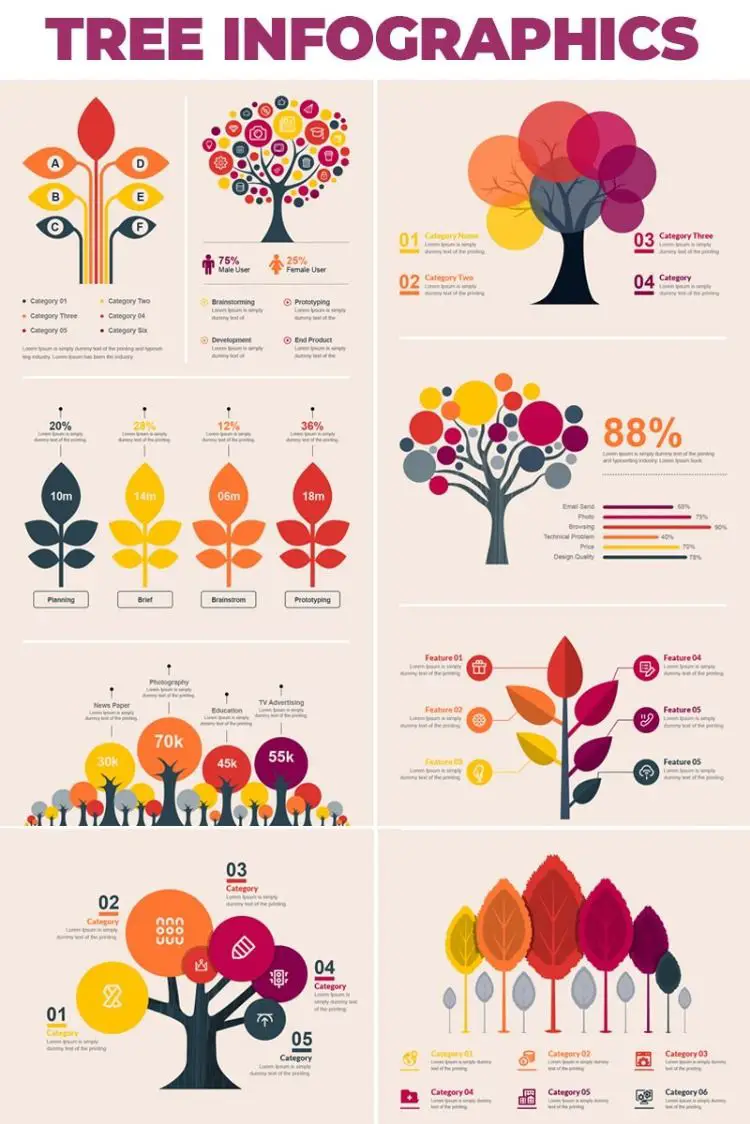 Tree Bundle - Infographic Elements
