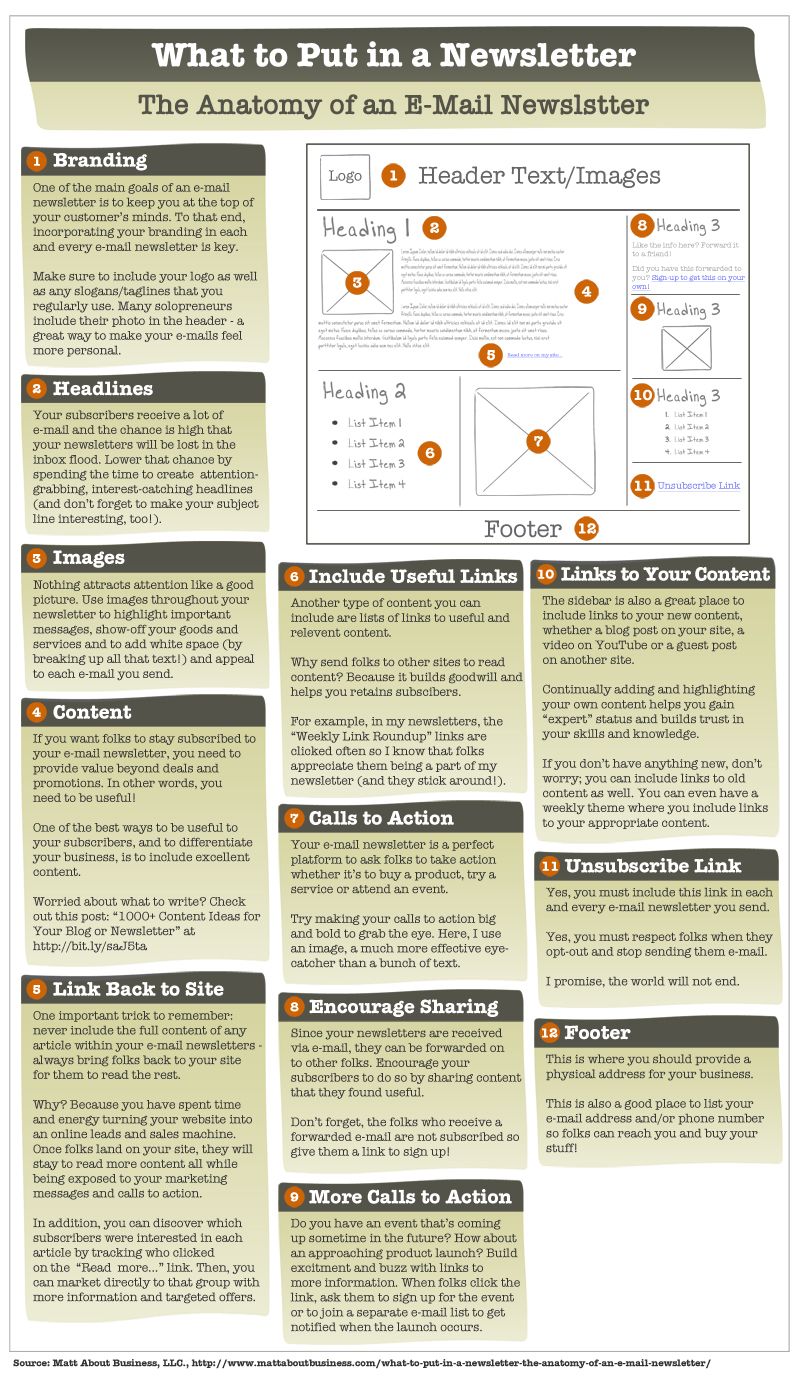What to Put in a Newsletter – The Anatomy of an E-Mail Newsletter [Infographic]