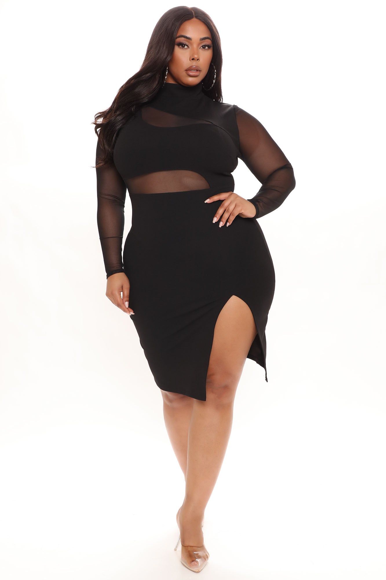 Women's Fallen Angel Mesh Midi Dress in Black Size XL by Fashion Nova