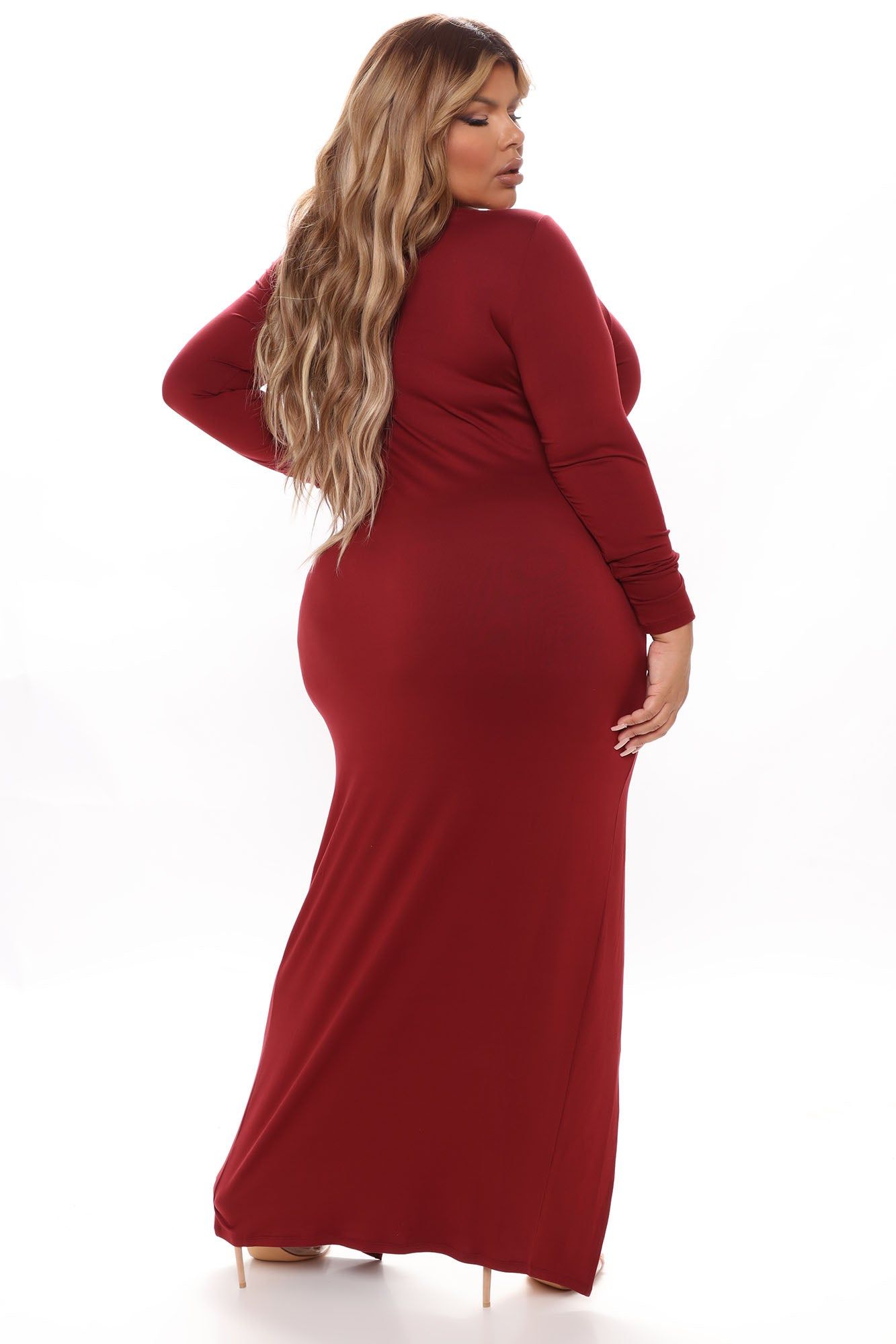 Women's Good Intentions Maxi Dress in Burgundy Size 3X by Fashion Nova