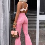 Womens Mystery Solved Extreme Bell Bottom Jeans in Blush Pink Size 13 by Fashion Nova