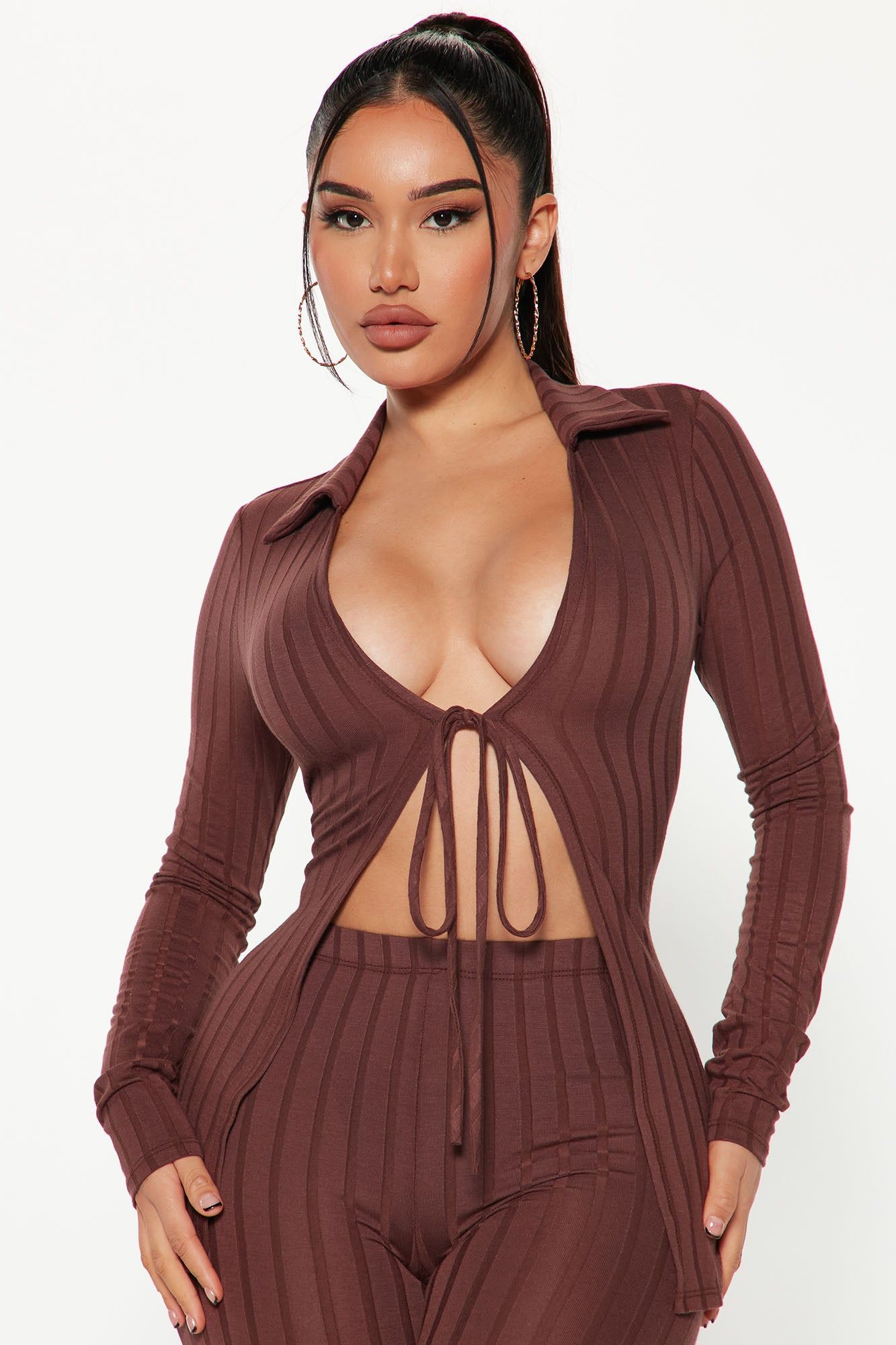 Women's Only The Truth Pant Set in Brown Size 2X by Fashion Nova