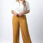 Women's Plus Size Stripe Full Length Pants