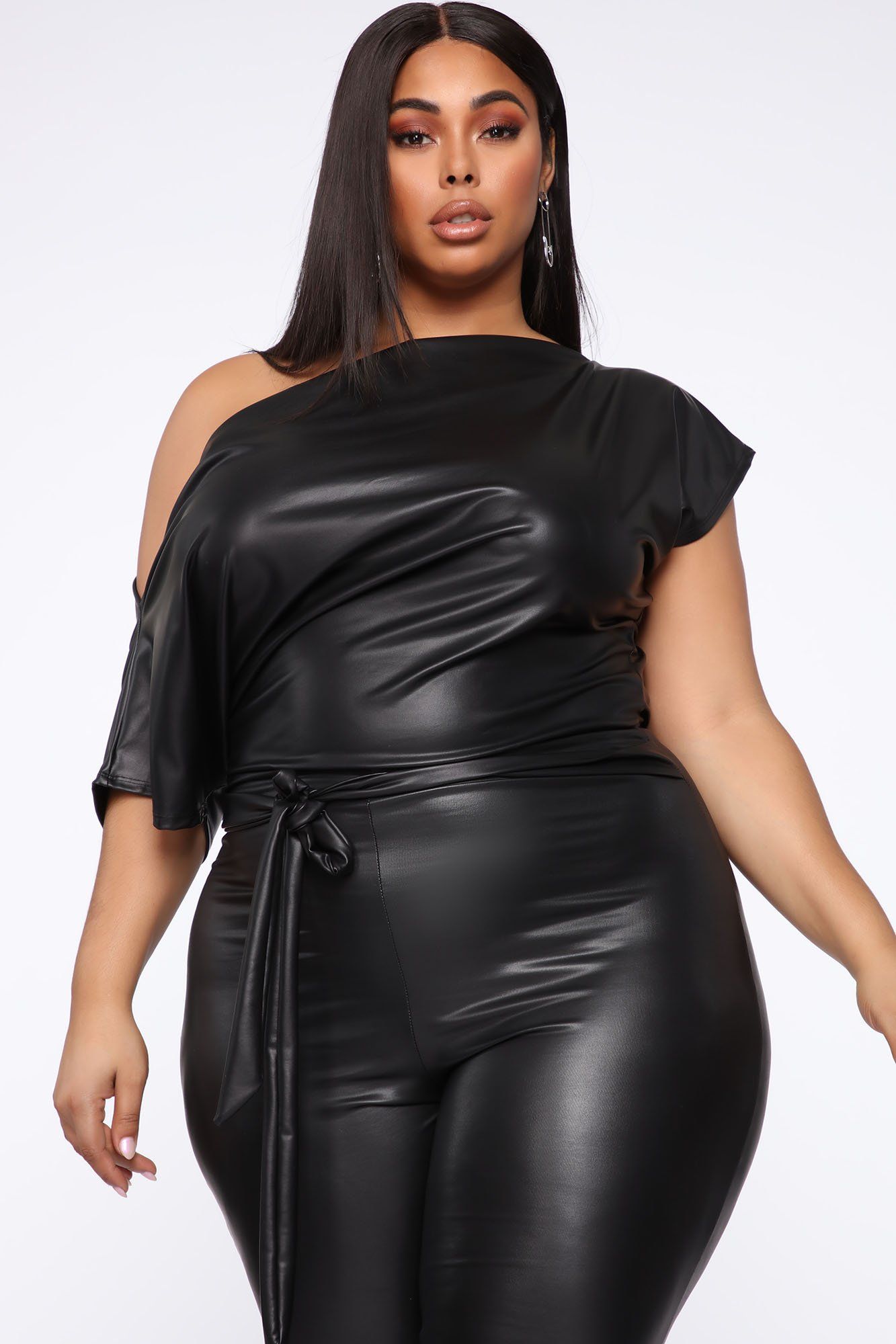 Womens Want You Back PU Jumpsuit in Black Size 2X by Fashion Nova