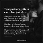 Your Partner's Gotta Be More Than Just A Lover