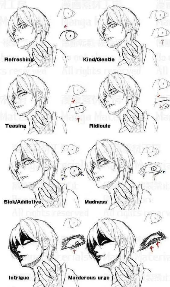 expressions expressões do rosto anime