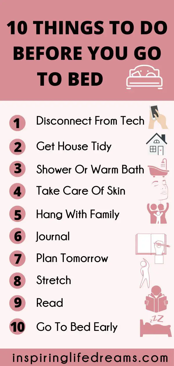 10 Things You Should Do Before You To Go To Bed INFOGRAPHIC