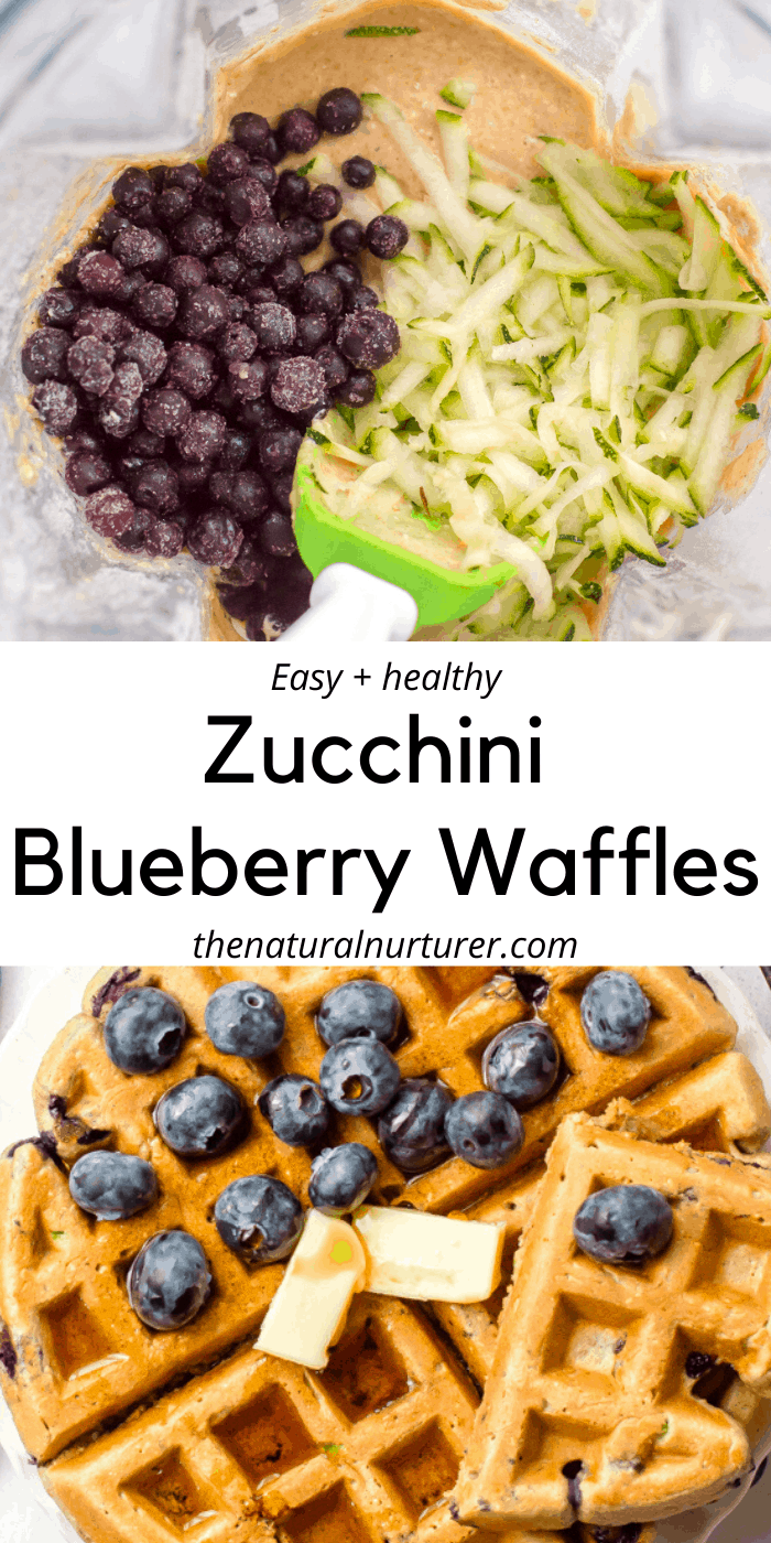 15 Minute Blueberry Zucchini Waffles