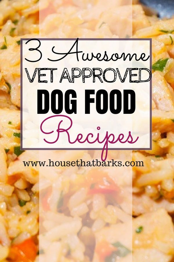 3 Easy Vet Approved Homemade Dog Food Recipes  #dog food recipes, #homemade dog food