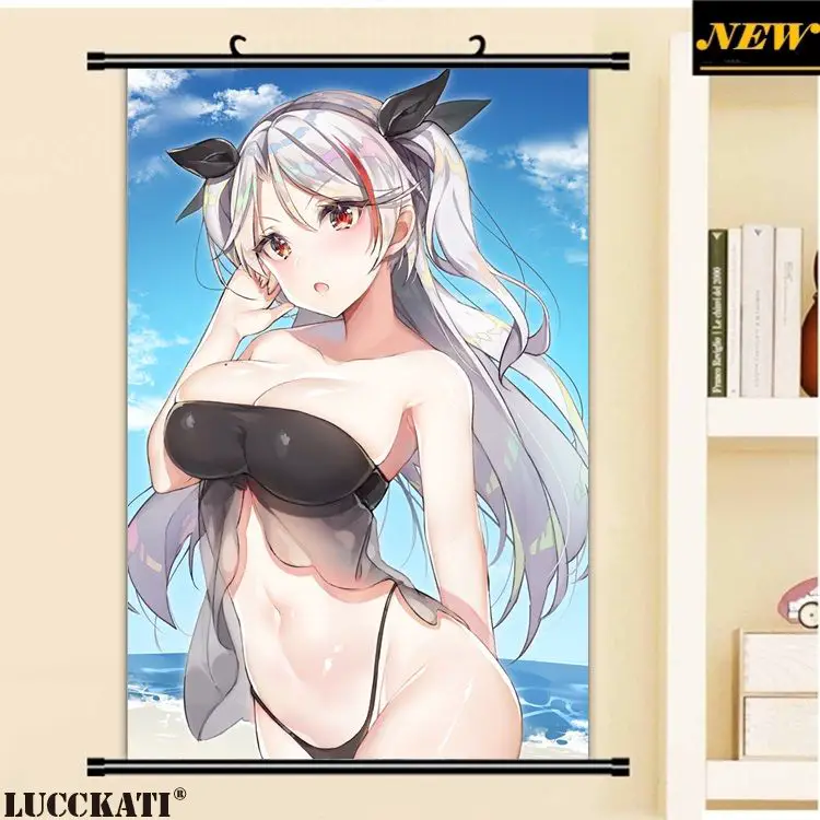 40x60cm Azur Lane Bilan Hangxian Game Cameltoe Sexy Loli Wall Picture Mural Poster Scroll Cloth Canvas Painting