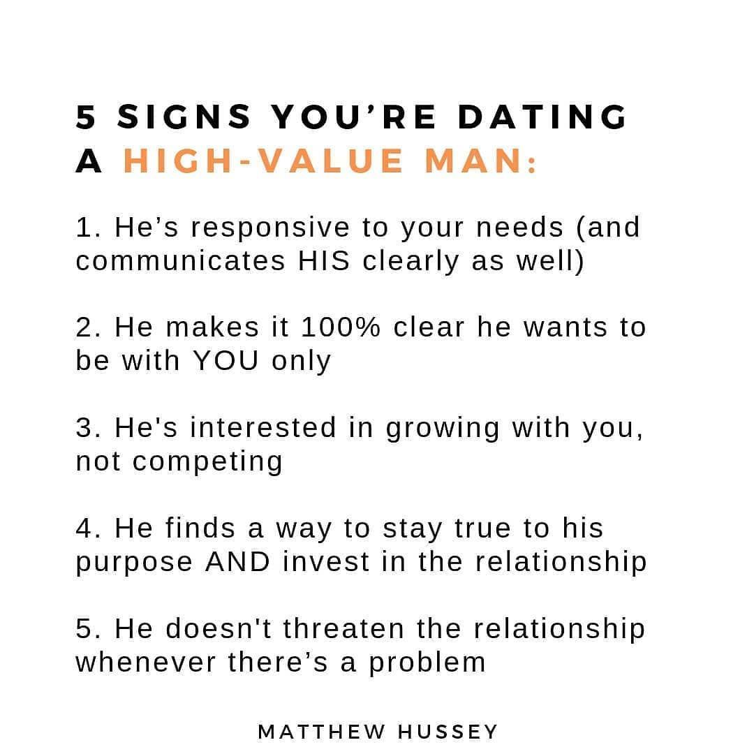 5 signs you're dating a high value man