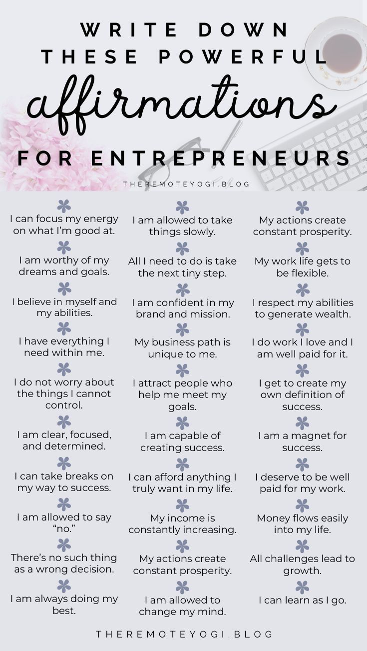 50+ Affirmations for Entrepreneurs