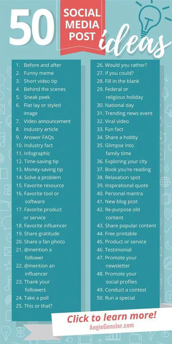 50 Types of Social Media Posts to Keep Your Followers Interested [Infographic]