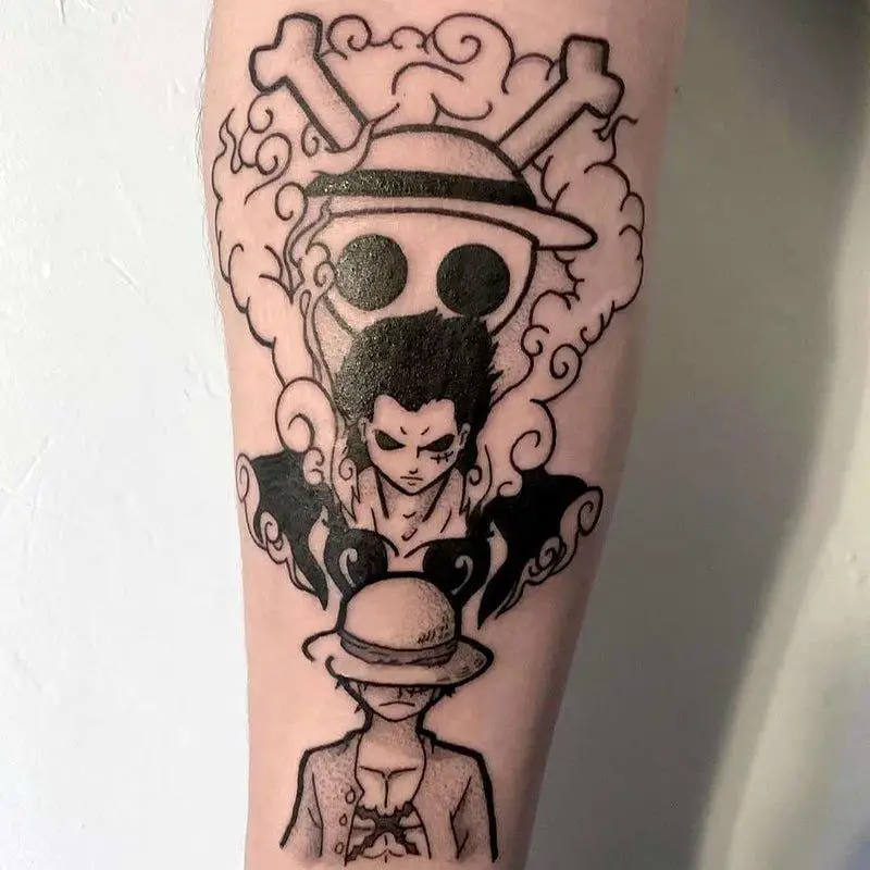 Anime Fire&Strawhat Temporary Tattoo