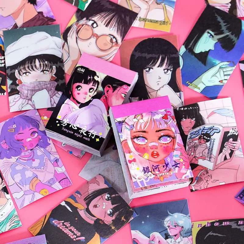 Anime Girls Scrapbooking Stickers - E