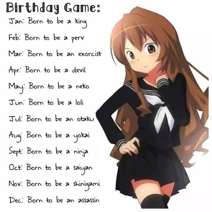 Anime Stuffs - Birthday Game: Months