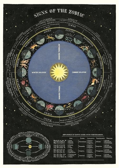 Astronomy Posters - Zodiac Chart