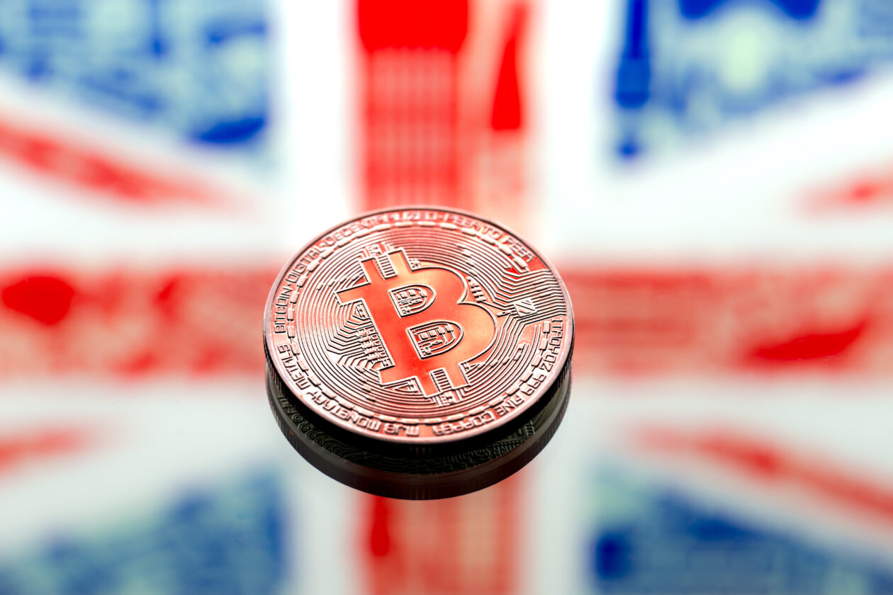 Bitcoin on the British flag
