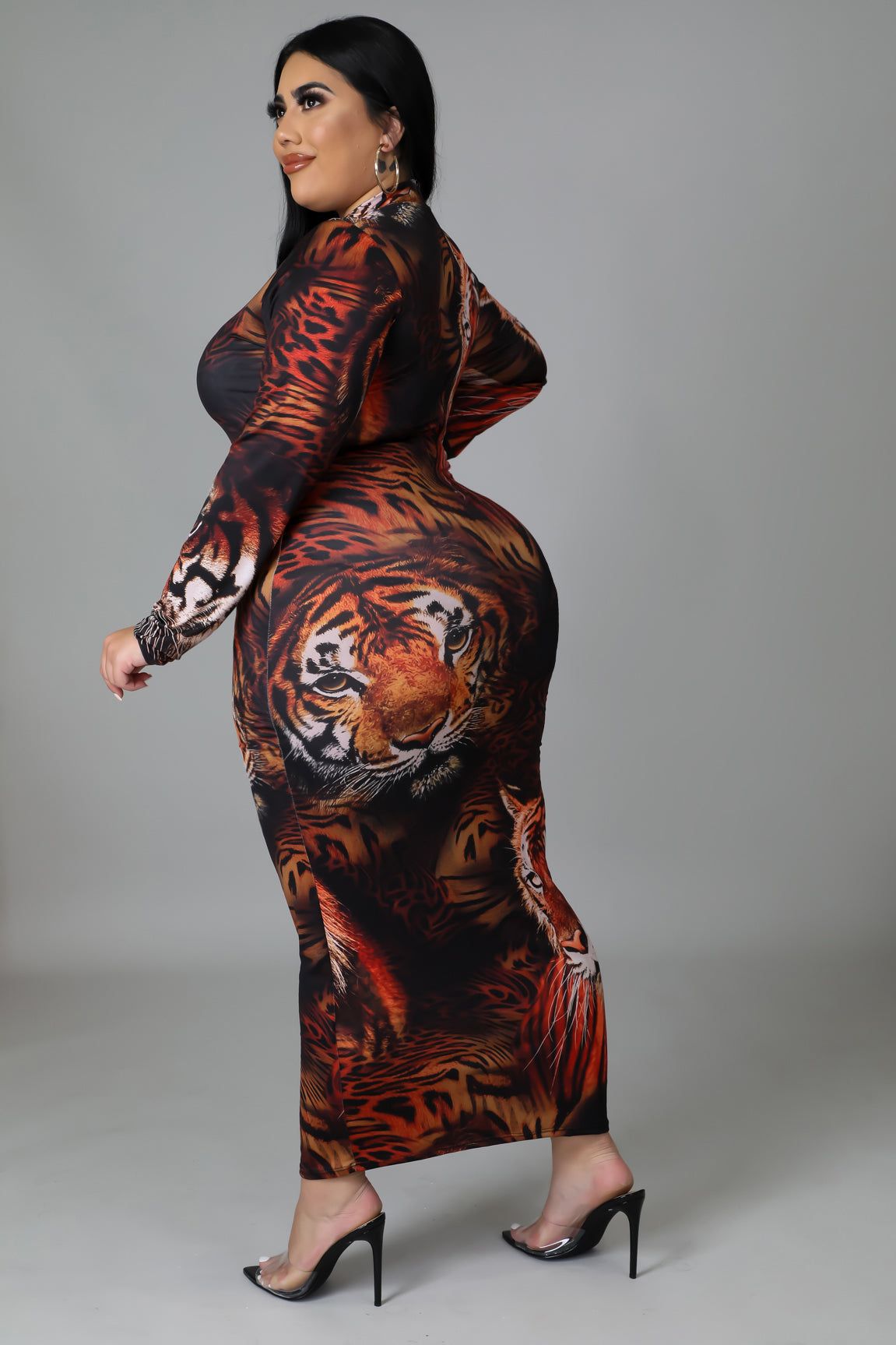 Cat Wild Maxi Dress (Plus Size) - 1XL
