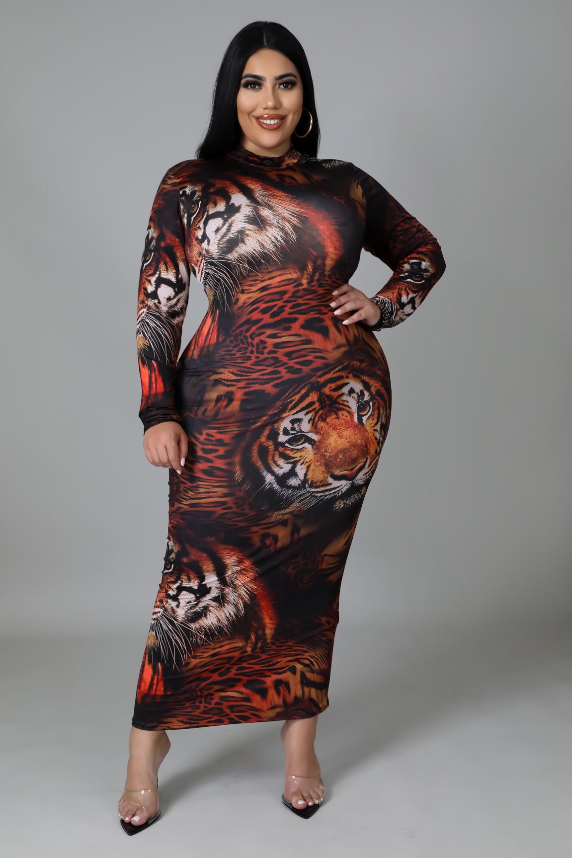 Cat Wild Maxi Dress (Plus Size) - 3XL