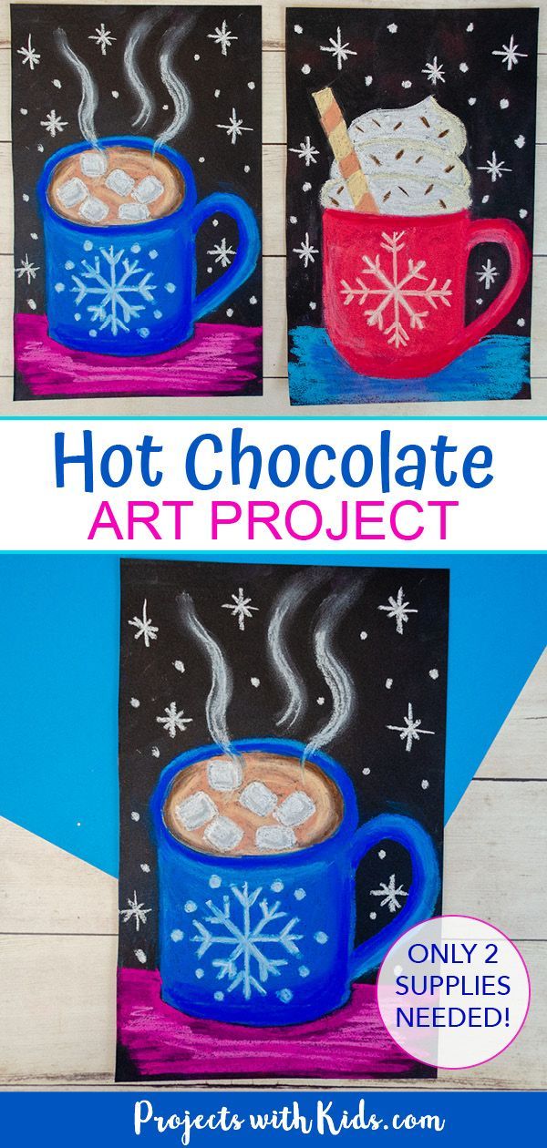 Chalk Pastel Hot Chocolate Art Project