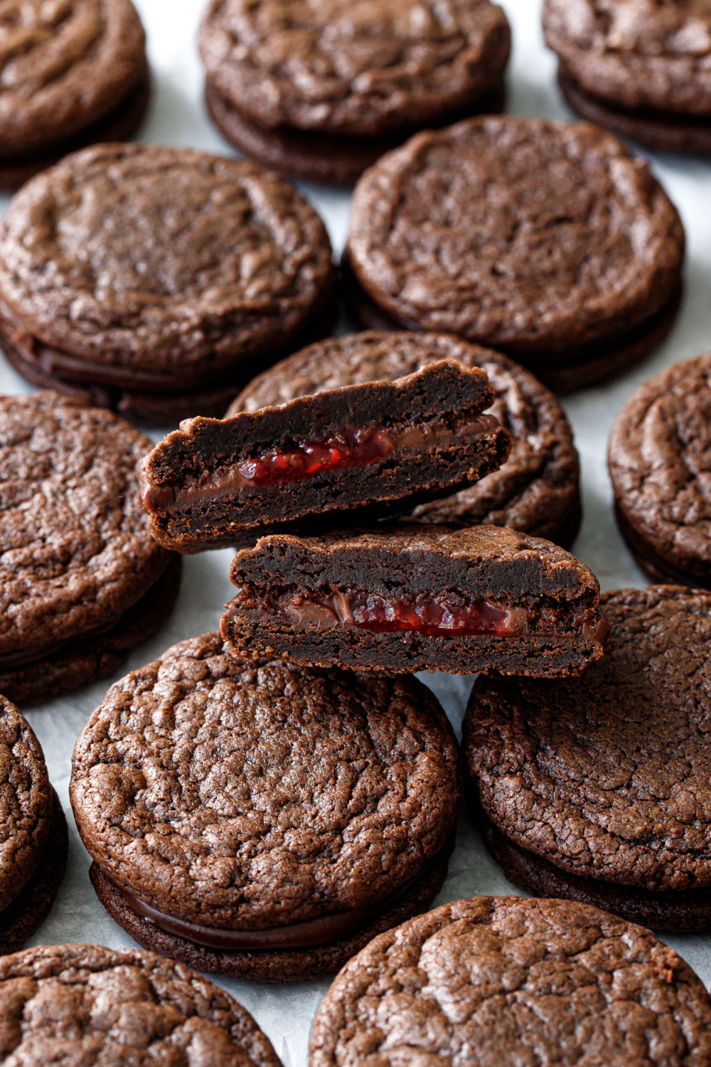 Chocolate Raspberry Sandwich Cookies | Love and Olive Oil