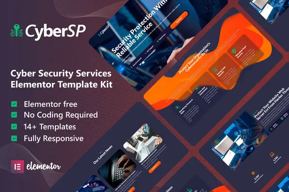 CyberSP - Cyber Security Services Elementor Template Kit