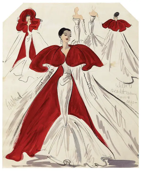 Edith Head vintage original costume sketch of Jane