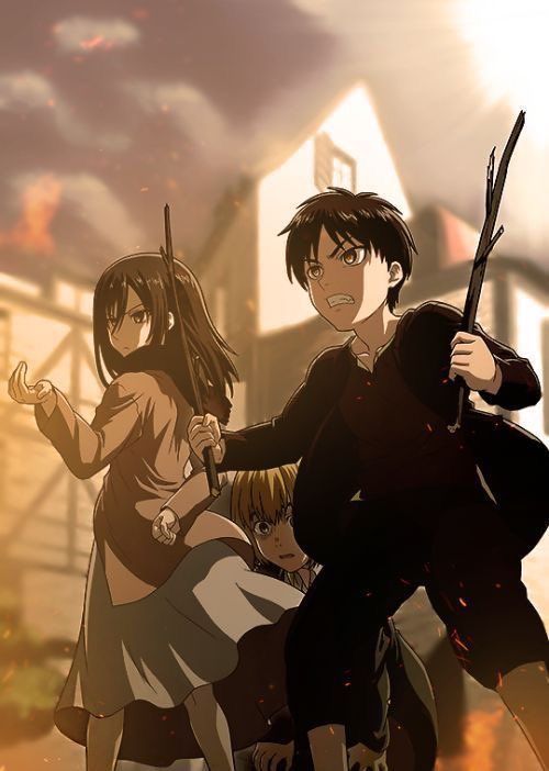 Eren, Mikasa e Armin || Shingeki no Kyojin