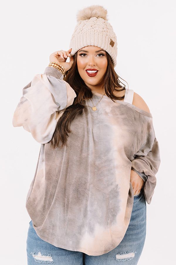 Evening Chill Tie Dye Sweater In Slate   Curves