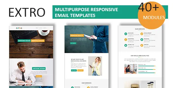 Extro - Multipurpose Responsive Email Template With Online StampReady Builder Access